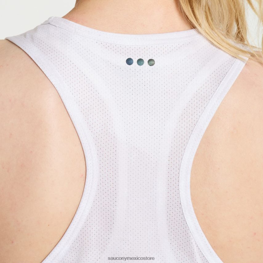 Saucony elevar la parte superior del tanque mujer estampado tie-dye blanco P4B2Z0751