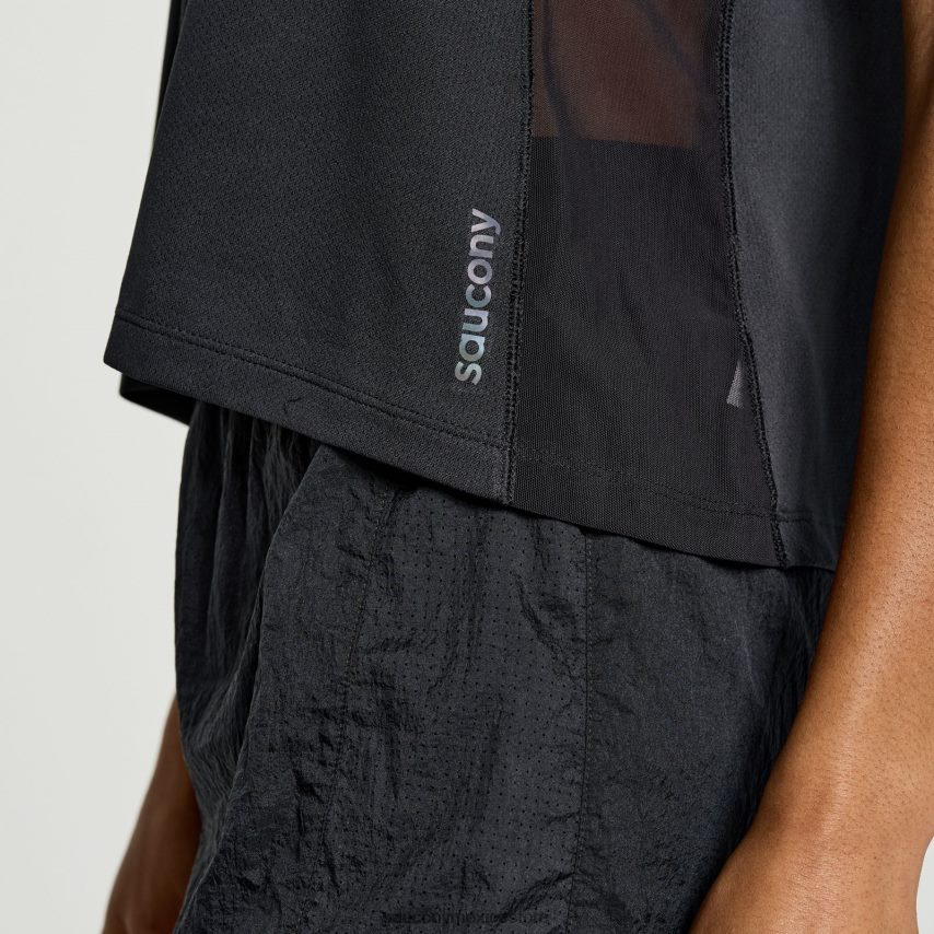 Saucony elevar la parte superior del tanque mujer negro P4B2Z0750
