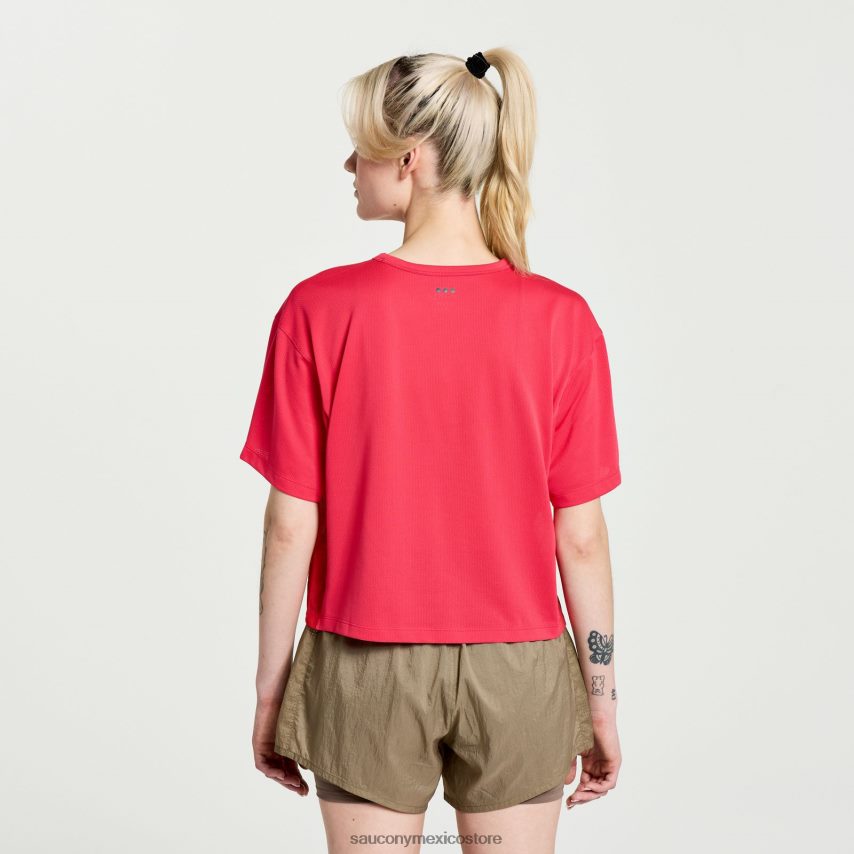 Saucony elevar manga corta mujer rosa P4B2Z0768