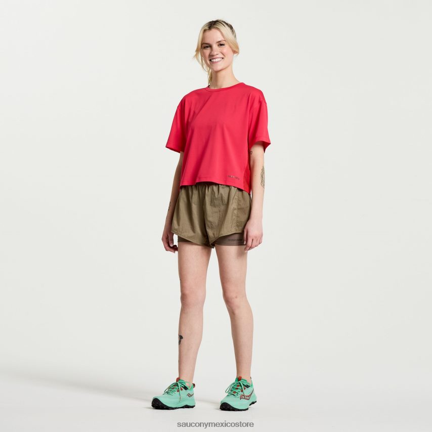Saucony elevar manga corta mujer rosa P4B2Z0768