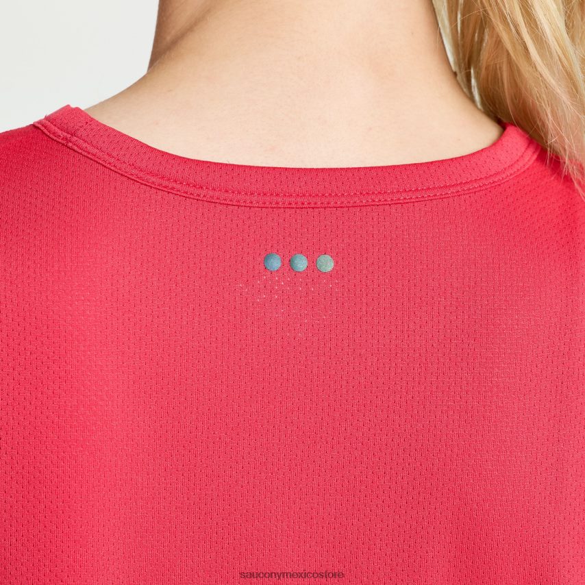 Saucony elevar manga corta mujer rosa P4B2Z0768