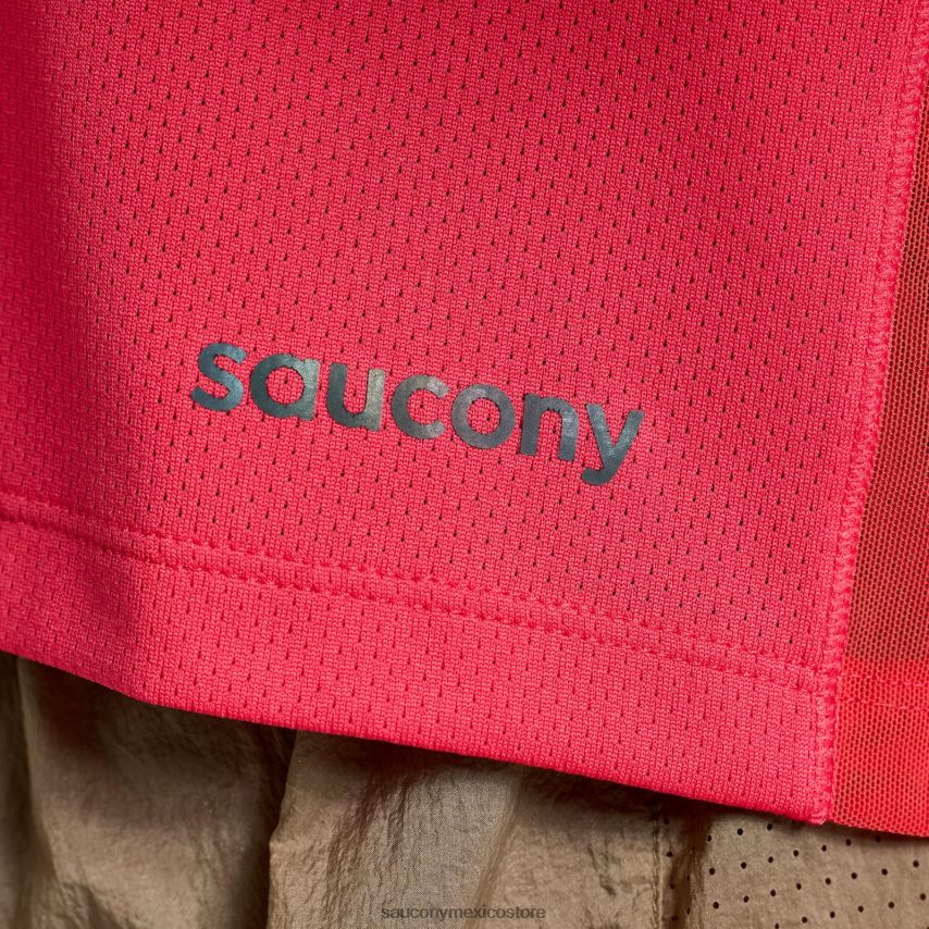 Saucony elevar manga corta mujer rosa P4B2Z0768