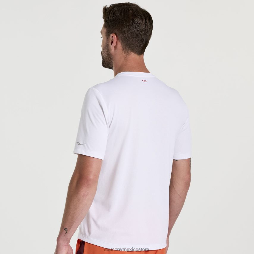 Saucony gráfico de cronómetro de manga corta hombres gráfico blanco P4B2Z0349