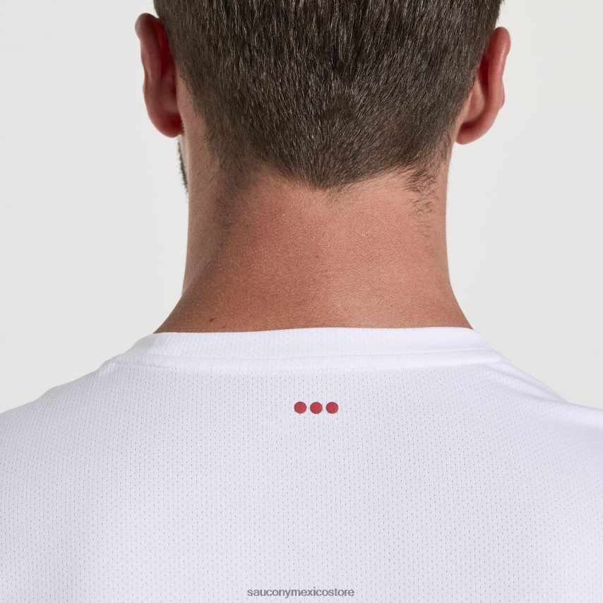 Saucony gráfico de cronómetro de manga corta hombres gráfico blanco P4B2Z0349