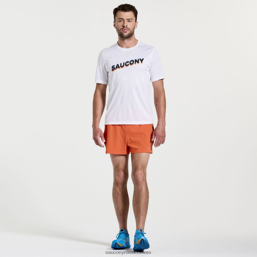 Saucony gráfico de cronómetro de manga corta hombres gráfico blanco P4B2Z0349