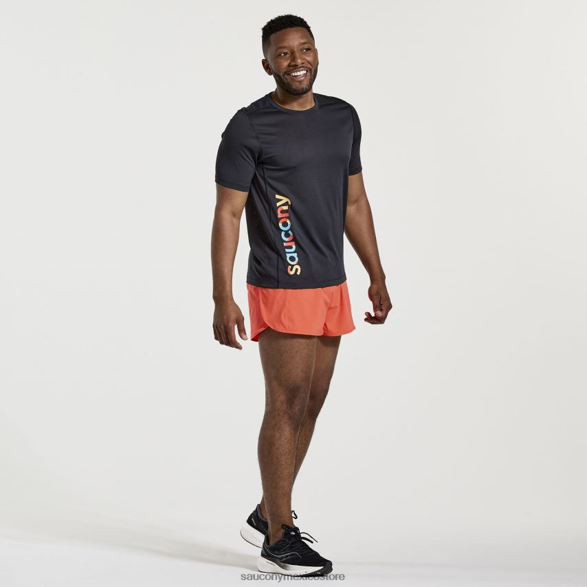 Saucony gráfico de cronómetro de manga corta hombres gráfico negro P4B2Z0345