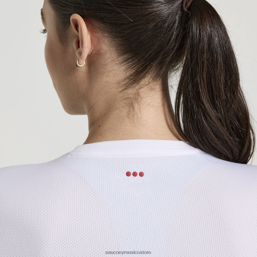 Saucony gráfico de cronómetro de manga corta mujer gráfico blanco P4B2Z0740