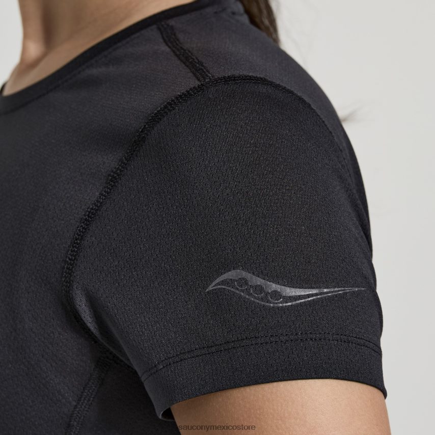 Saucony gráfico de cronómetro de manga corta mujer gráfico negro P4B2Z0738