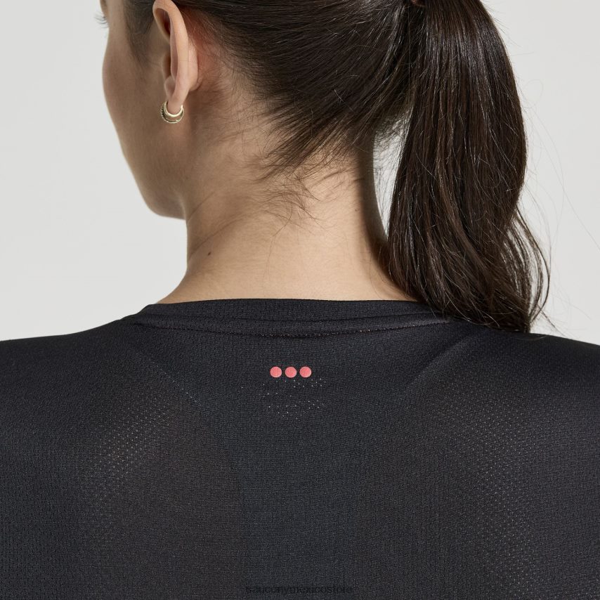 Saucony gráfico de cronómetro de manga corta mujer gráfico negro P4B2Z0738