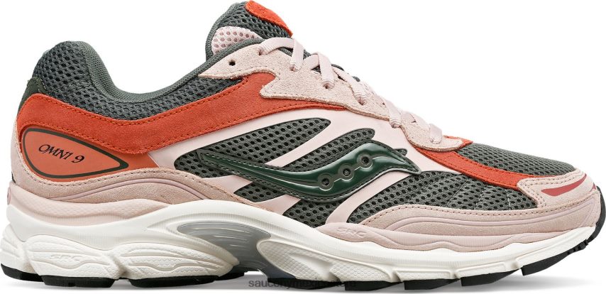 Saucony og progrid omni 9 prima hombres rosa polvo/verde P4B2Z0230