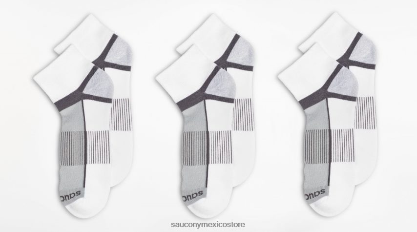 Saucony pack de 3 calcetines inferno quarter hombres blanco P4B2Z0484