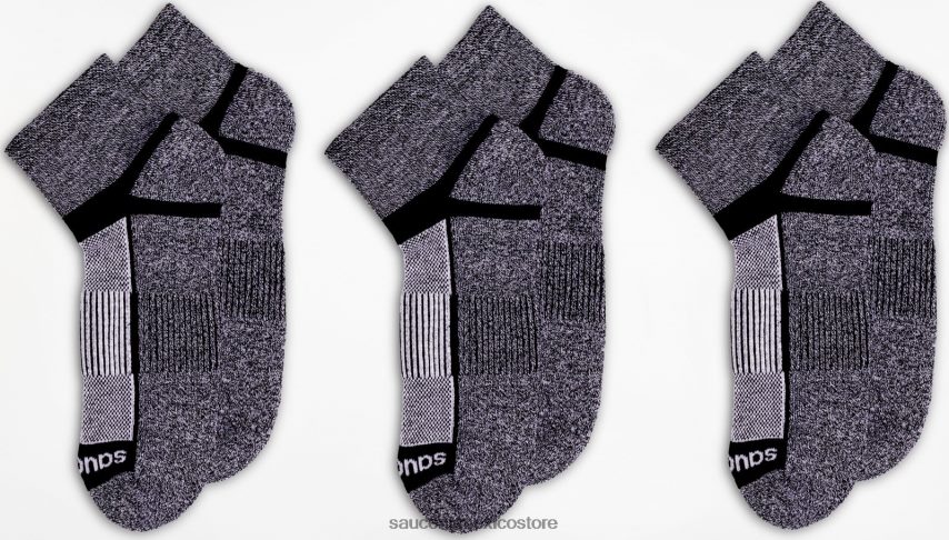 Saucony pack de 3 calcetines inferno quarter hombres giro blanco negro P4B2Z0482