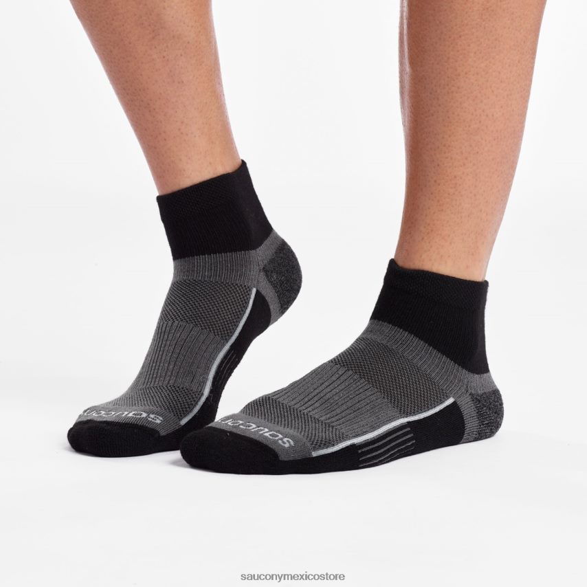 Saucony pack de 3 calcetines inferno quarter hombres negro P4B2Z0481