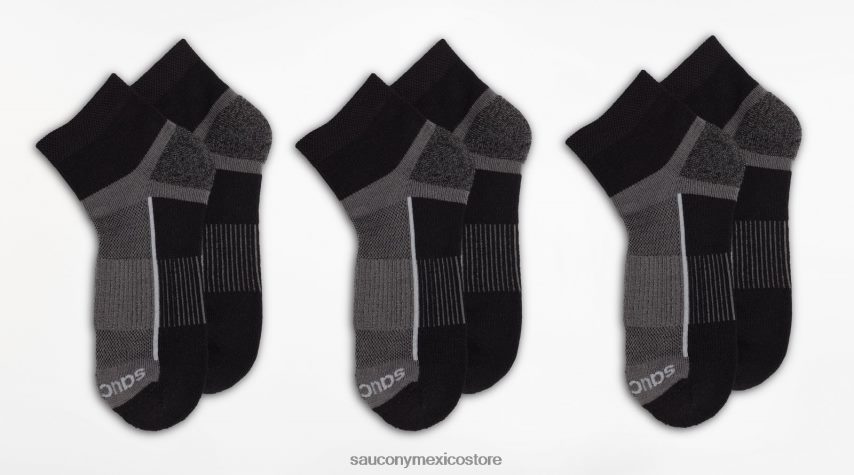 Saucony pack de 3 calcetines inferno quarter hombres negro P4B2Z0481