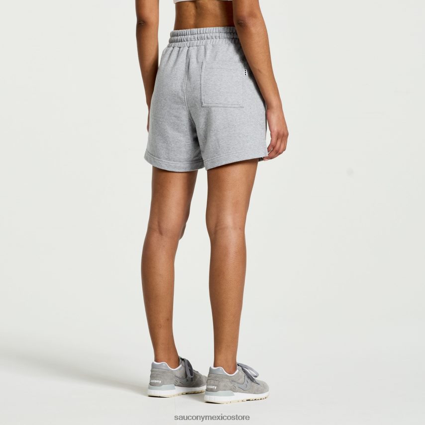 Saucony pantalones cortos de sudor descansado mujer gráfico de brezo gris claro P4B2Z0831