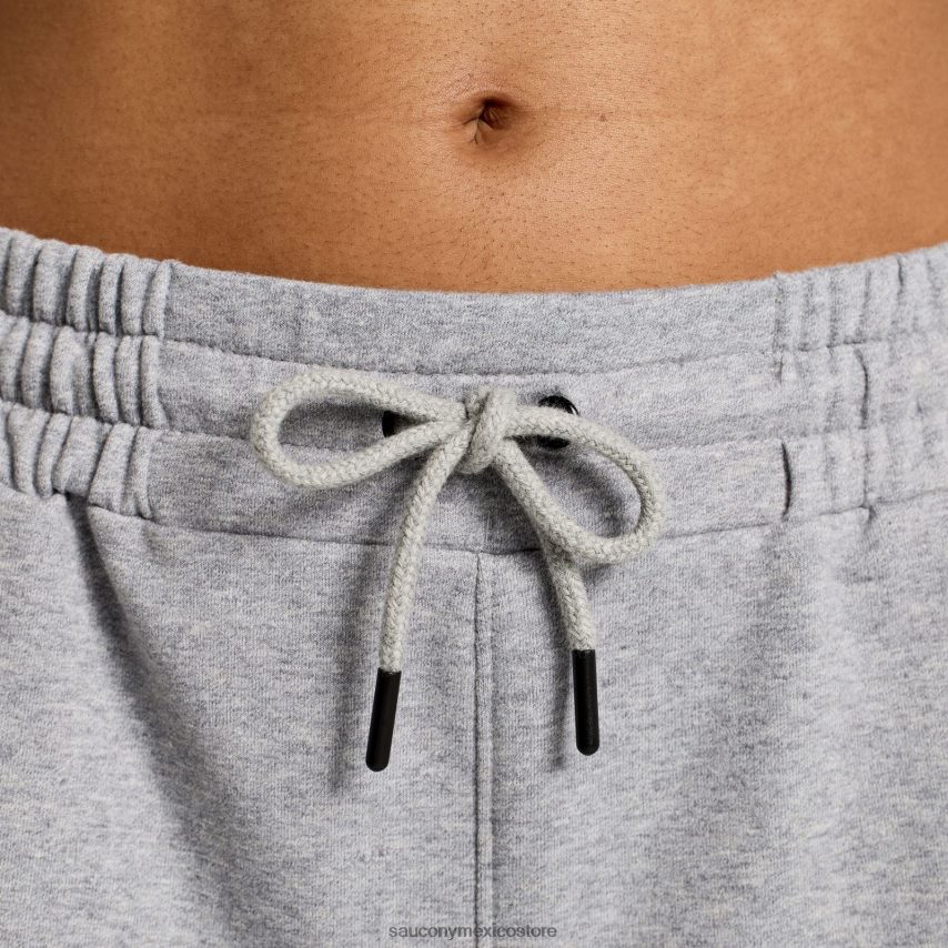 Saucony pantalones cortos de sudor descansado mujer gráfico de brezo gris claro P4B2Z0831