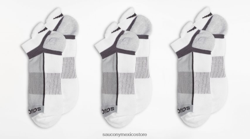 Saucony paquete de 3 pares de calcetines inferno no show tab hombres blanco P4B2Z0475