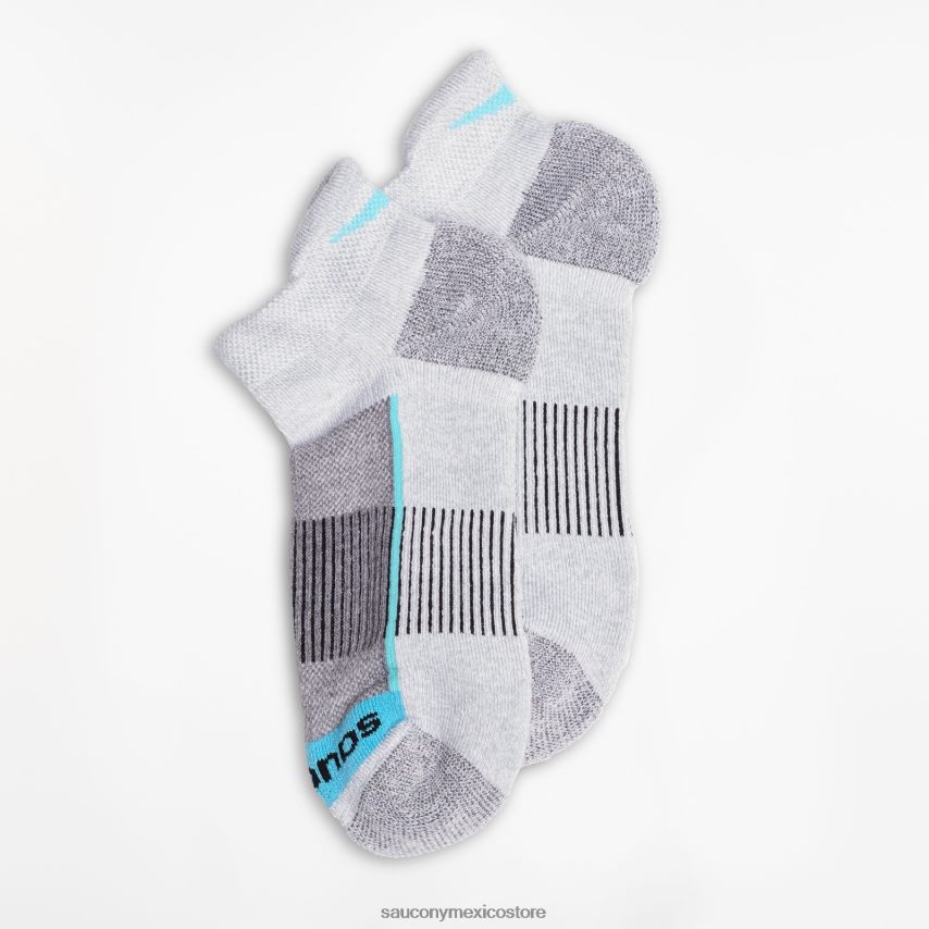 Saucony paquete de 3 pares de calcetines inferno no show tab hombres brezo gris P4B2Z0479