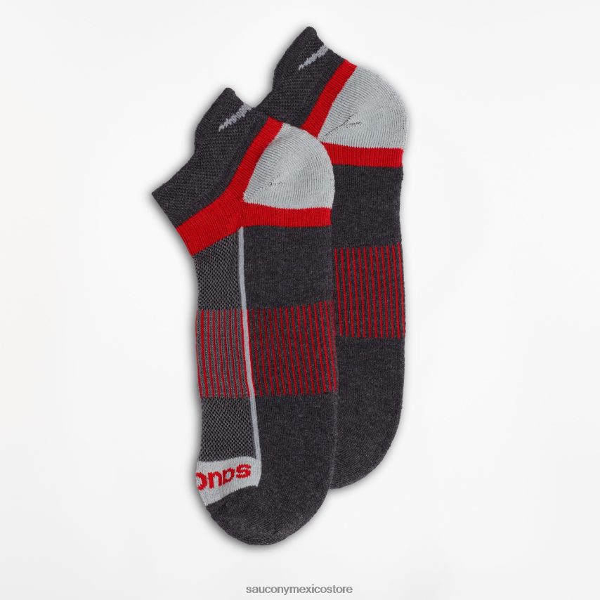 Saucony paquete de 3 pares de calcetines inferno no show tab hombres charocal surtido P4B2Z0474