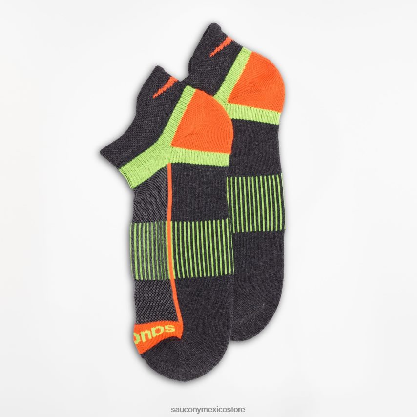 Saucony paquete de 3 pares de calcetines inferno no show tab hombres charocal surtido P4B2Z0474