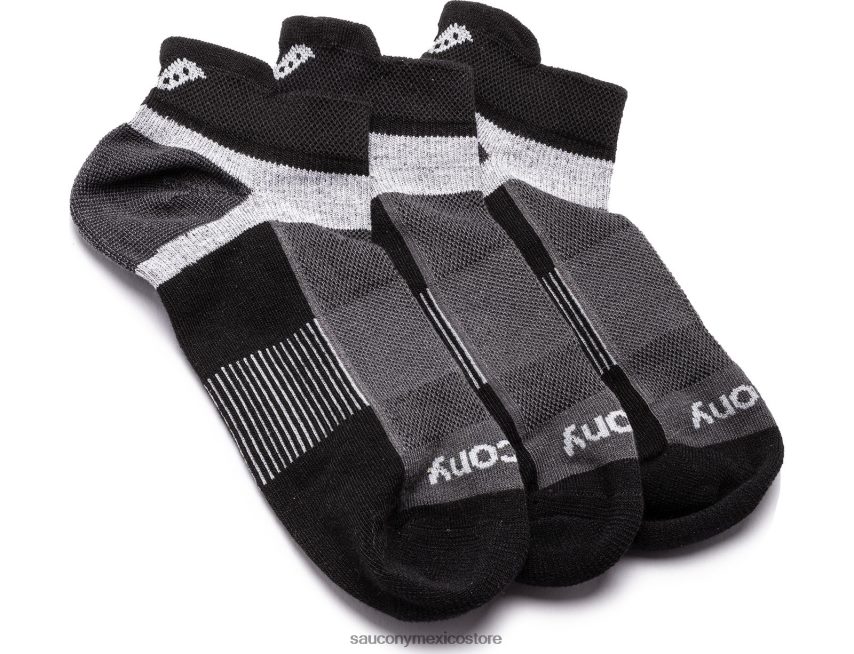 Saucony paquete de 3 pares de calcetines inferno no show tab hombres negro P4B2Z0476