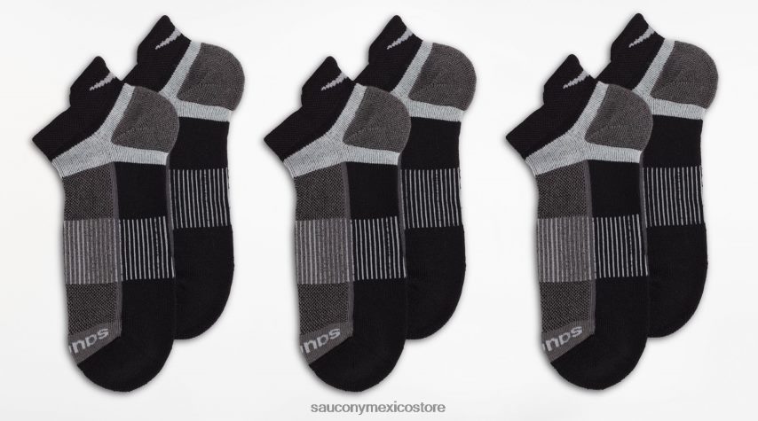 Saucony paquete de 3 pares de calcetines inferno no show tab hombres negro P4B2Z0476