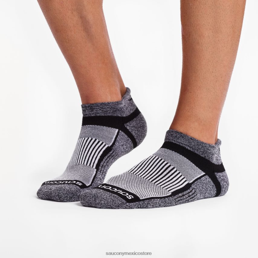 Saucony paquete de 3 pares de calcetines inferno no show tab hombres negro/blanco/marga P4B2Z0478