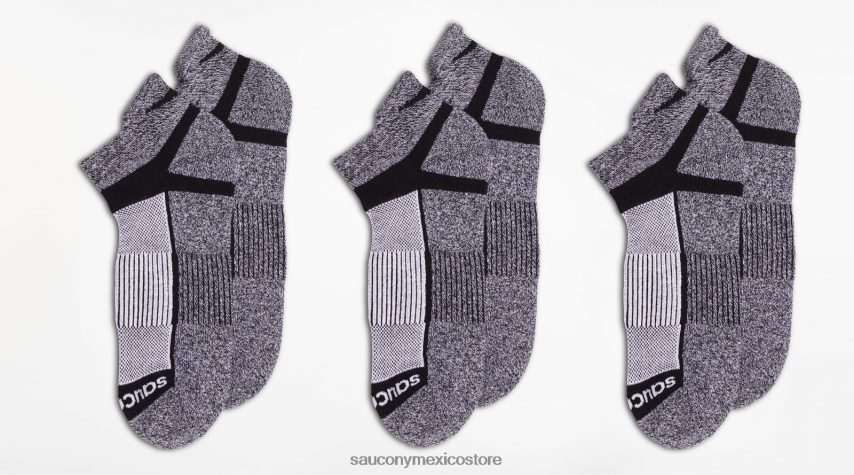 Saucony paquete de 3 pares de calcetines inferno no show tab hombres negro/blanco/marga P4B2Z0478