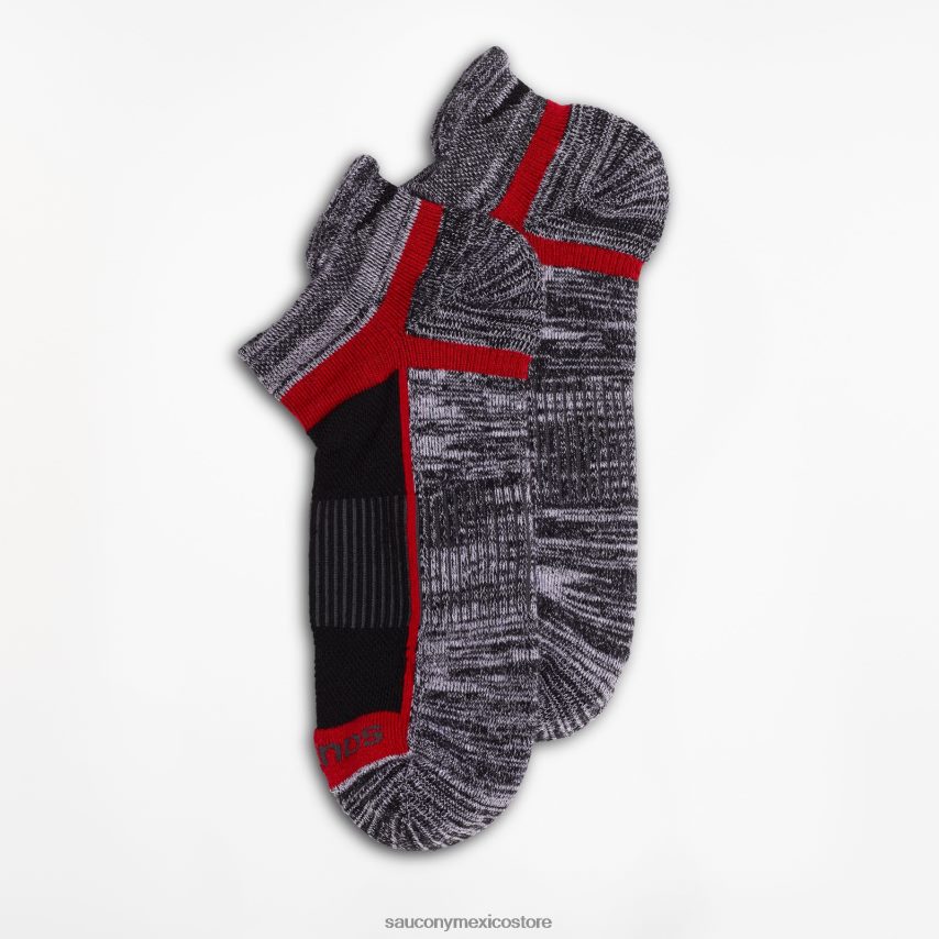 Saucony paquete de 3 pares de calcetines inferno no show tab hombres negro/gris surtido P4B2Z0477