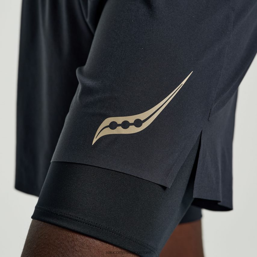 Saucony pináculo 2 en 1 corto hombres negro P4B2Z0429