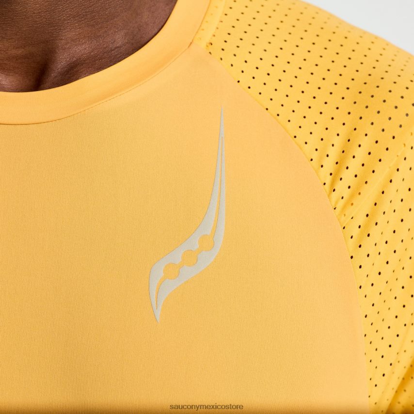 Saucony pináculo de manga corta hombres naranja ardiente P4B2Z0334