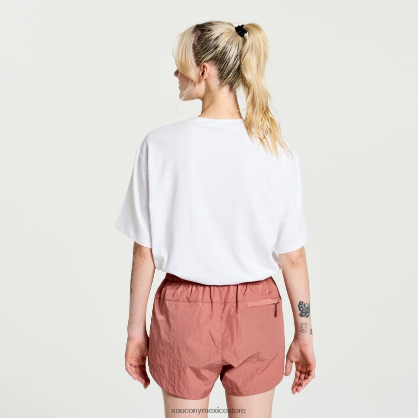 Saucony relájese cultivo de manga corta mujer blanco P4B2Z0767