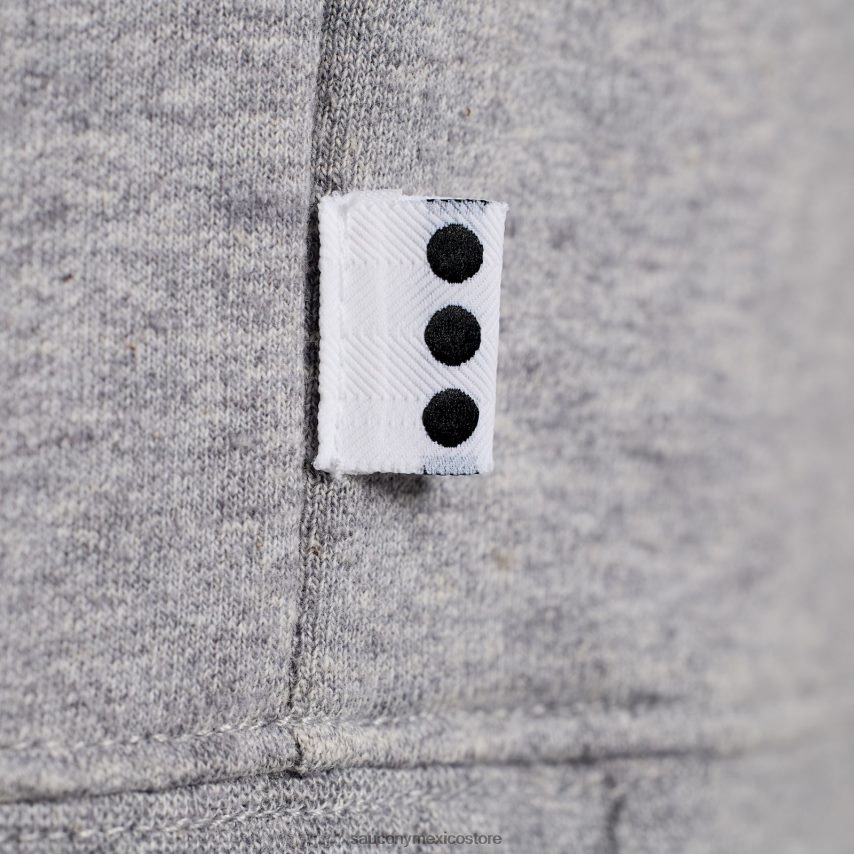 Saucony sudadera con capucha descansada hombres gráfico de brezo gris claro P4B2Z0386