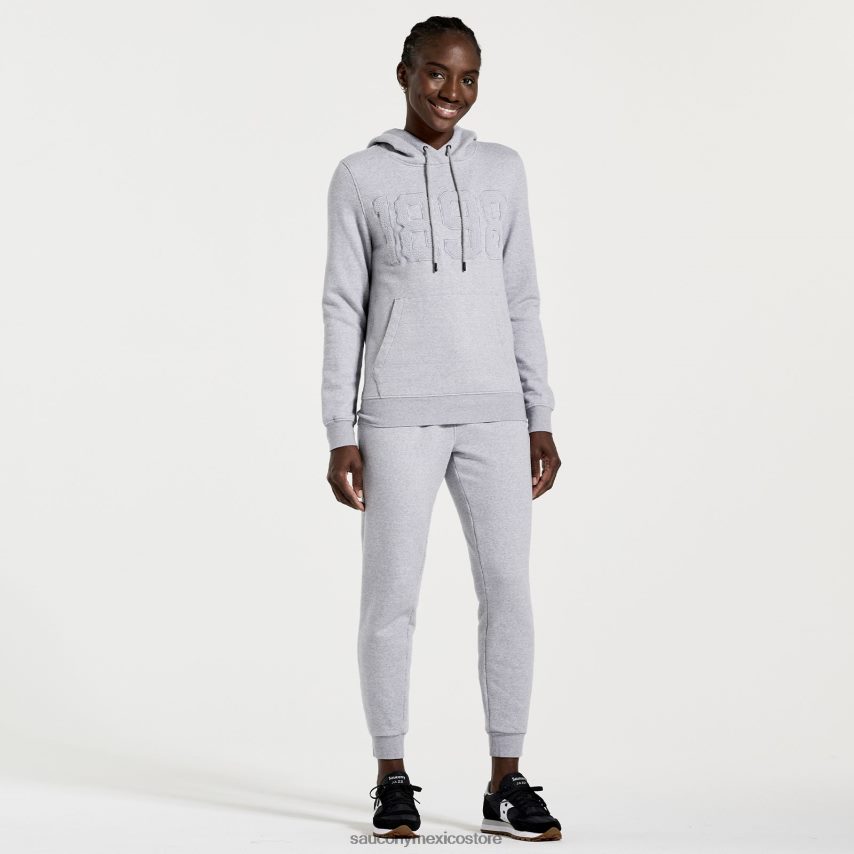 Saucony sudadera con capucha descansada mujer brezo gris claro P4B2Z0797