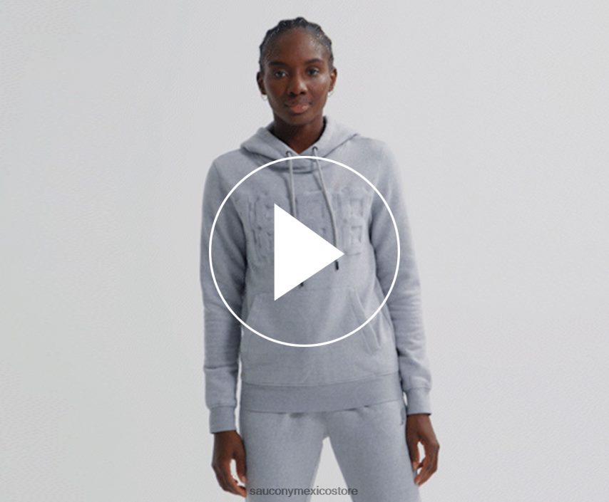 Saucony sudadera con capucha descansada mujer brezo gris claro P4B2Z0797