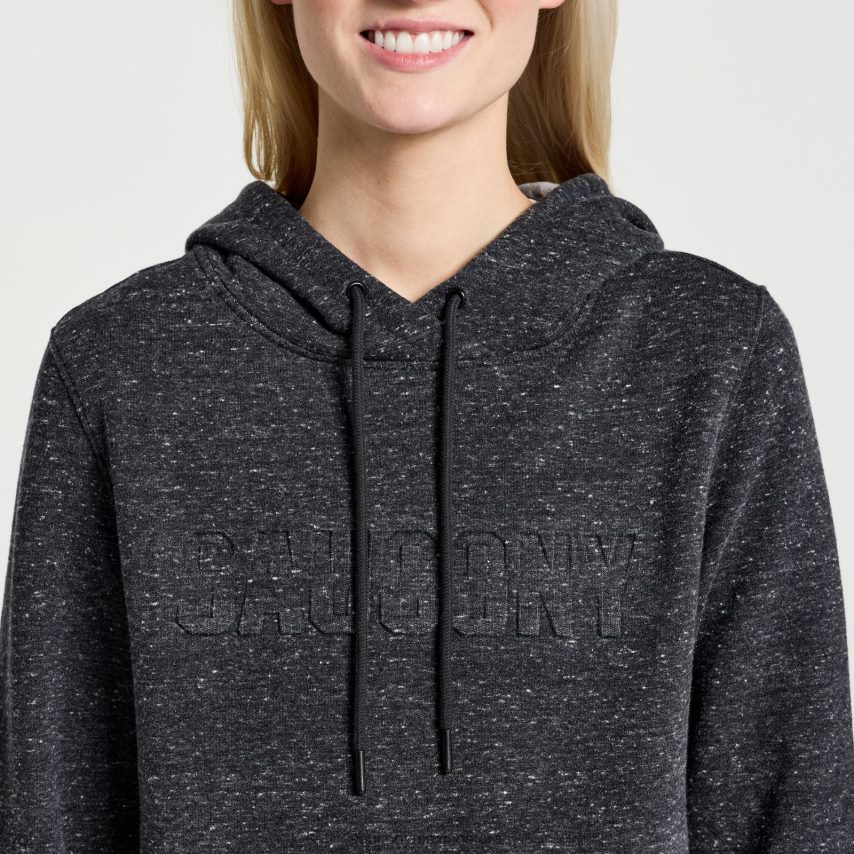 Saucony sudadera con capucha descansada mujer gráfico de brezo negro P4B2Z0794