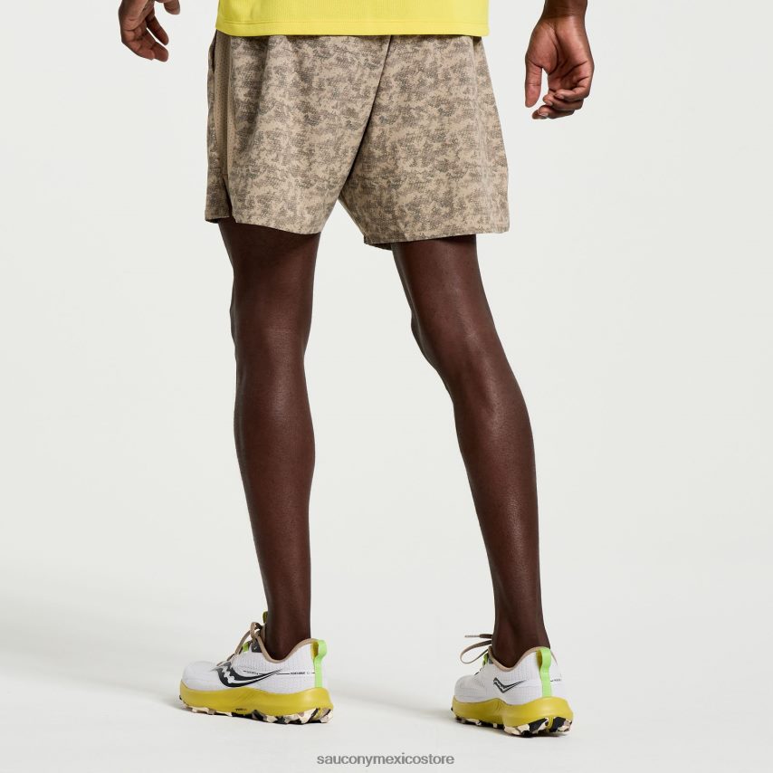 Saucony superar 5 corto hombres estampado de camuflaje de peltre P4B2Z0406