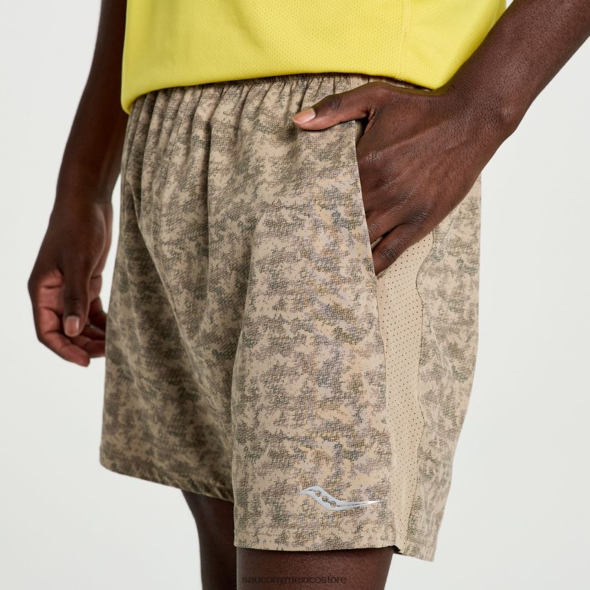 Saucony superar 5 corto hombres estampado de camuflaje de peltre P4B2Z0406