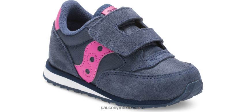 Saucony tenis baby jazz con velcro niños azul marino/rosa P4B2Z0995