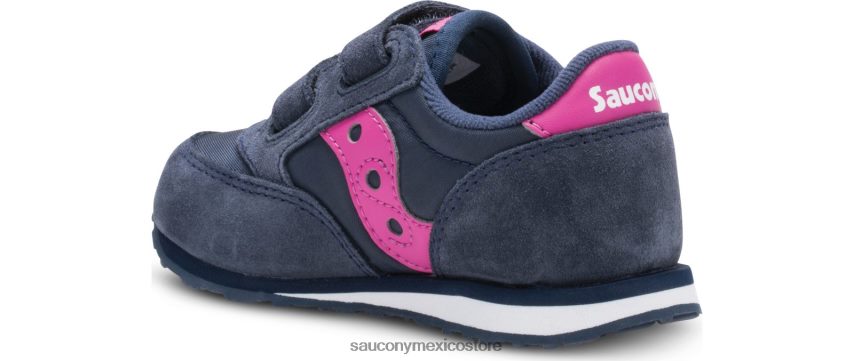 Saucony tenis baby jazz con velcro niños azul marino/rosa P4B2Z0995