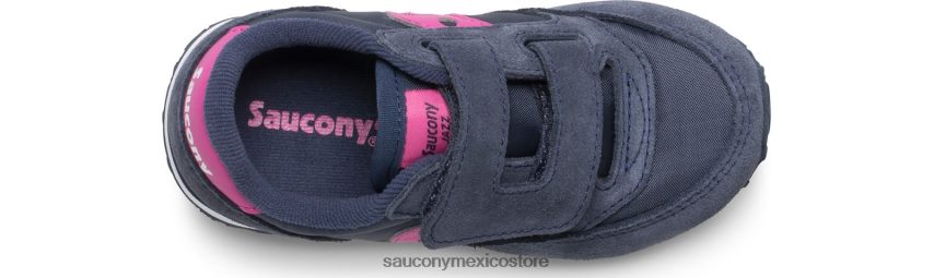 Saucony tenis baby jazz con velcro niños azul marino/rosa P4B2Z0995