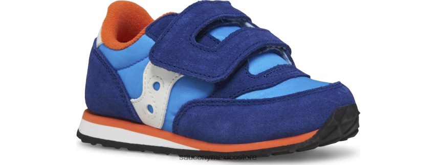 Saucony tenis baby jazz con velcro niños azul/naranja P4B2Z0987