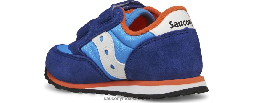 Saucony tenis baby jazz con velcro niños azul/naranja P4B2Z0987