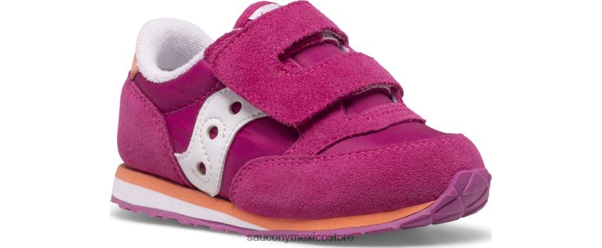 Saucony tenis baby jazz con velcro niños fucsia/coral/blanco P4B2Z0989