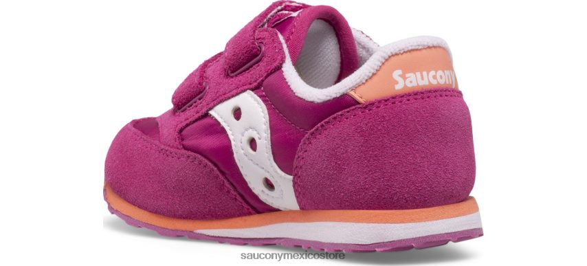Saucony tenis baby jazz con velcro niños fucsia/coral/blanco P4B2Z0989