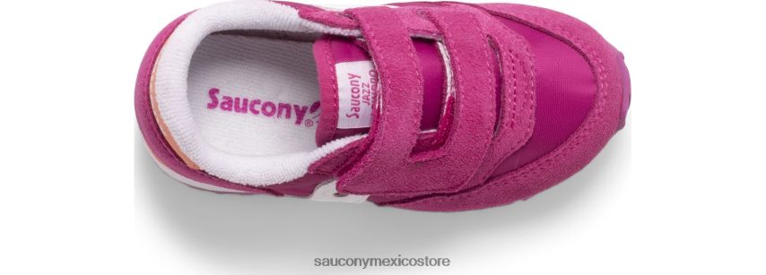 Saucony tenis baby jazz con velcro niños fucsia/coral/blanco P4B2Z0989
