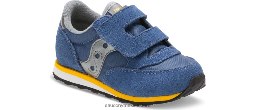 Saucony tenis baby jazz con velcro niños gris azulado P4B2Z0988