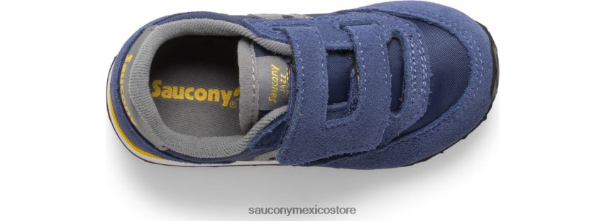 Saucony tenis baby jazz con velcro niños gris azulado P4B2Z0988