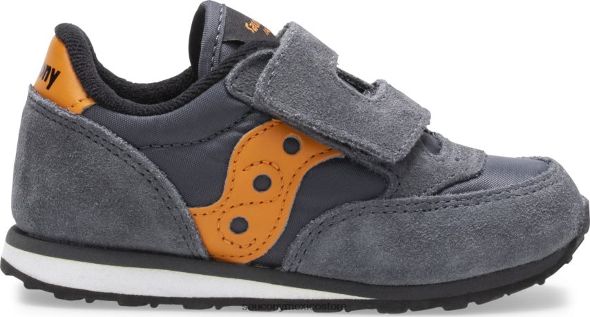 Saucony tenis baby jazz con velcro niños gris/naranja P4B2Z0992