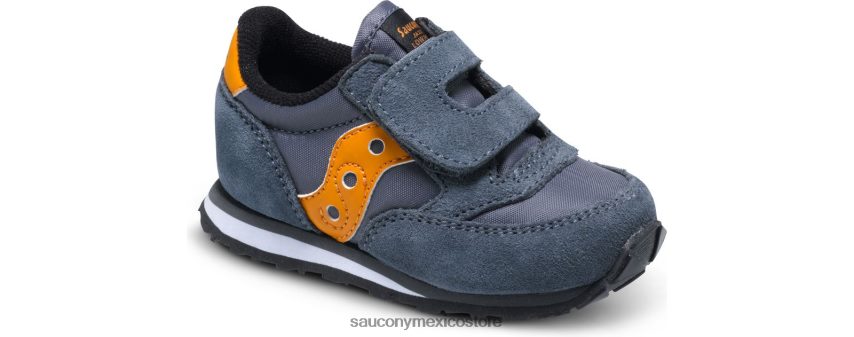 Saucony tenis baby jazz con velcro niños gris/naranja P4B2Z0992